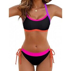 BMJL Womens Bikini Sets Color Block Swim Suits 2026 Sporty  S
